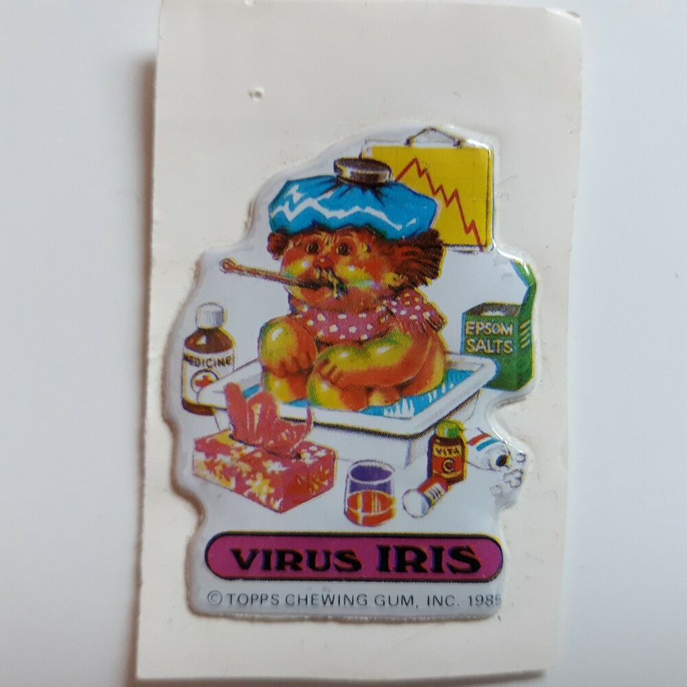 Vintage Garbage Pail Kids Virus Iris Puffy Sticker 1985 80s Retro Topps Gum